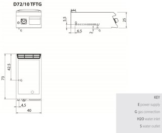 Płyta grillowa gazowa gładka, bez podstawy, 6 kW, Diamante 700, D72/10TFTG, Olis