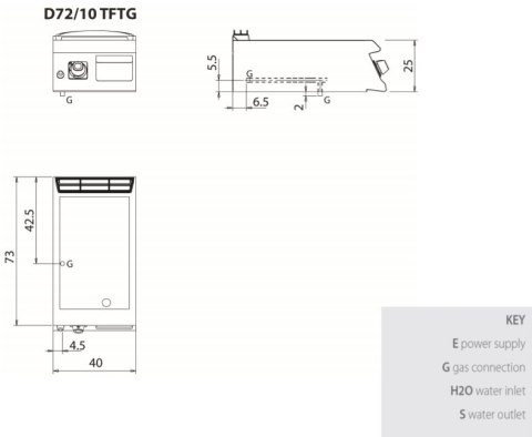 Płyta grillowa gazowa gładka, bez podstawy, 6 kW, Diamante 700, D72/10TFTG, Olis