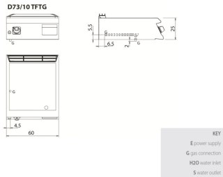 Płyta grillowa gazowa gładka, bez podstawy, 9 kW, Diamante 700, D73/10TFTG, Olis