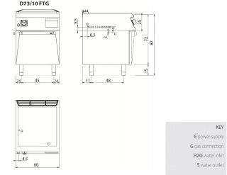 Płyta grillowa gazowa, gładka, na podstawie, 9 kW, Diamante 700, D73/10FTG, Olis