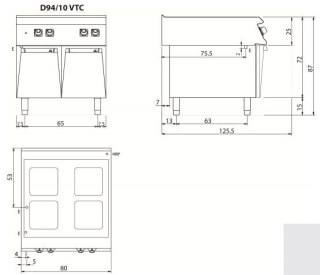 Kuchnia ceramiczna, 16 kW, na podstawie, Diamante 90, Olis
