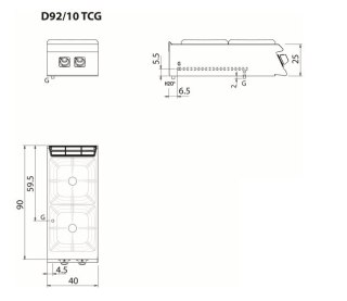 Kuchnia gazowa 2-palnikowa, bez podstawy, 10,5 kW, Diamante 90, Olis