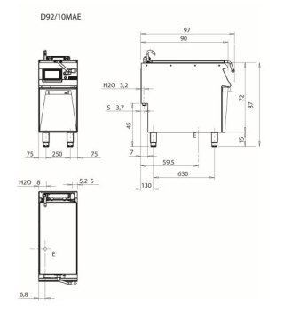 Patelnia multifukncyjna, poj. 1 x GN 1/1, 10 kW, Diamante 90, Olis