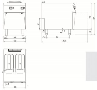 Frytownica gazowa, 2 x 10 l, 20 kW, Diamante 90, D9310/10FRG, Olis