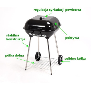 Grill ogrodowy węglowy z pokrywą | Lund 99580