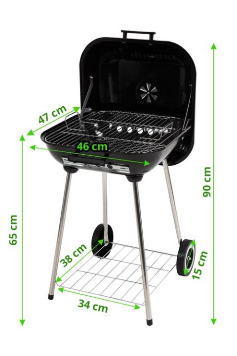 Grill ogrodowy węglowy z pokrywą | Lund 99580