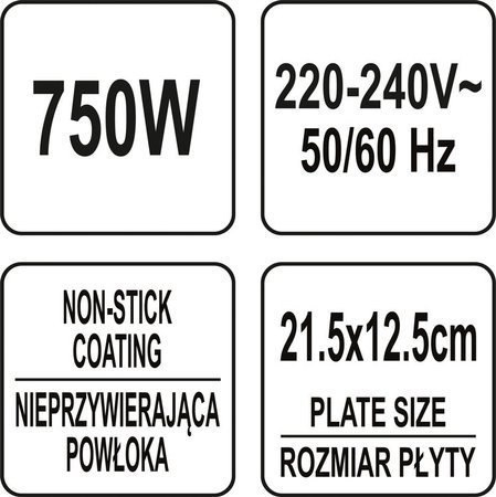 Opiekacz do kanapek 750W | Lund 67523