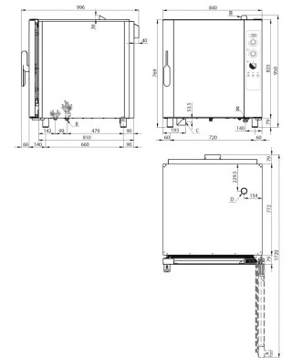 Piec konwekcyjno-parowy 7x GN1/1(600x400), sterowanie manualne, Inoxtrend Professional Bakery 8010141