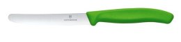 Nóż do pomidorów ostrze 11 cm ząbkowany zielony Victorinox Classic | Hendi 6.7836.L114