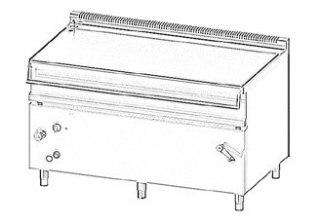 Patelnia przechylna gazowa, 150 l, manualne przechylanie, Oversize, OBMG15, Olis