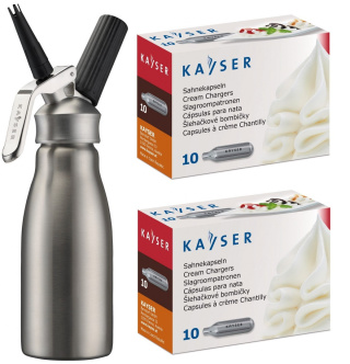 Syfon do bitej śmietany 0.5L INOX + 20 naboi | Kayser 4051