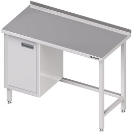 Stół nierdzewny przyścienny z szafką (L) 1100x600 | Stalgast