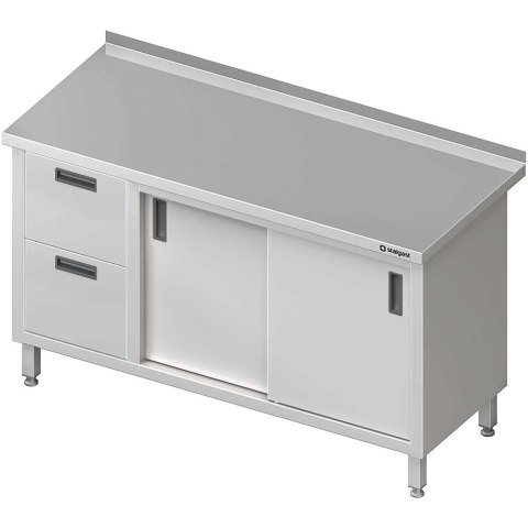 Stół nierdzewny z blokiem 2 szuflad (L) d. suwane 120x60 | Stalgast