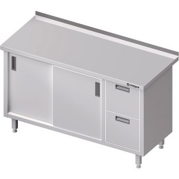 Stół nierdzewny z blokiem 2 szuflad (P) d. suwane 150x60 | Stalgast