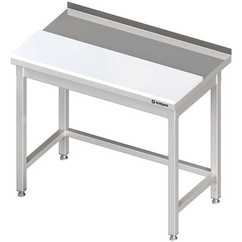 Stół nierdzewny przyścienny z płytą polietylenową 1600x600, skręcany | Stalgast