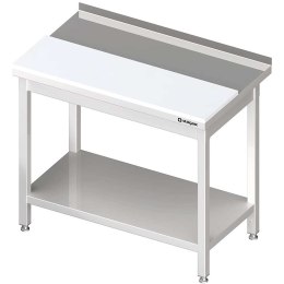Stół nierdzewny przyścienny z płytą polietylenową i półką 1000x600| Stalgast
