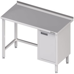 Stół nierdzewny przyścienny z szafką (P) 1100x600 | Stalgast