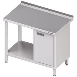 Stół nierdzewny przyścienny z szafką (P) i półką 1100x600 | Stalgast