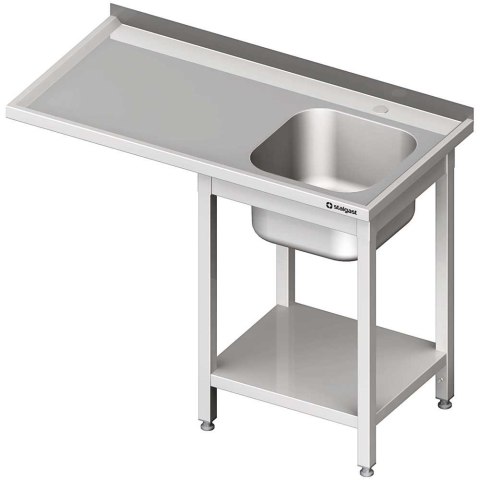 Stół nierdzewny ze zlewem 1-kom. (P) miejsce pod blatem 1700x600x900 | Stalgast Stół nierdzewny ze zlewem 1-kom. (P) miejsce pod blatem 1700x600x900 | Stalgast