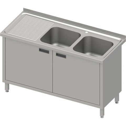 Stół ze Zlewem 2-Kom (P) Drzwi Skrzydłowe 120x70x85 Tłoczony Stalgast Stół ze Zlewem 2-Kom (P) Drzwi Skrzydłowe 120x70x85 Tłoczony Stalgast