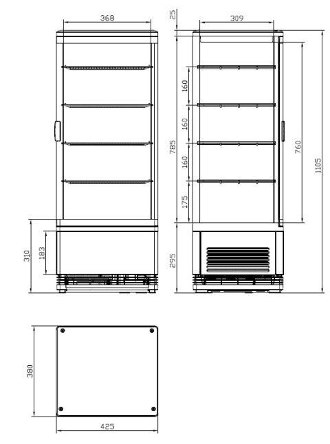 Witryna Chłodnicza Na Ciastka / Napoje 98l Bartscher 700398g