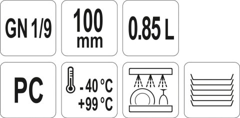 Pojemnik Gn 1/9 Głębokość 10 Cm Gastronomiczny Yato Yg-00431