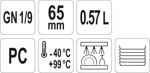 Pojemnik Gn Z Poliwęglanu 1/9 H=65 Mm Yato Yg-00430