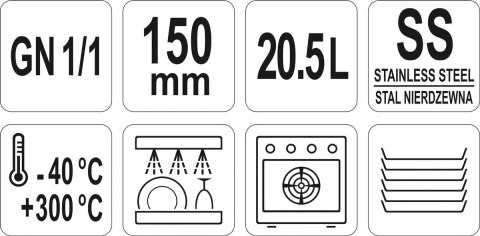 Pojemnik Perforowany Gn 1/1 H=15 Cm Yato Yg-00344