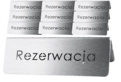 10x Tabliczka Z Napisem Rezerwacja - Metalowa Stalgast 486025