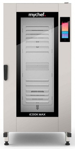 Piec konwekcyjno-parowy gazowy | z wózkiem | automatyczny system myjący | 20xGN1/1 | 40 kW | 230 V | Mychef iCook MAX 201G Mychef. Piec konwekcyjno-parowy gazowy | z wózkiem | automatyczny system myjący | 20xGN1/1 | 40 kW | 230 V | Mychef iCook MAX 201G Mychef.