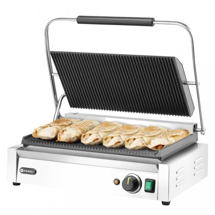Grill kontaktowy elektryczny Panini XL 2700 W ryflowany 545 mm Hendi 263624