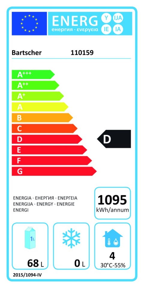 Chłodziarka Barowa 600x645x850 2 Szuflady 0-10 °C 1095kWh/Rok Bartscher 110159