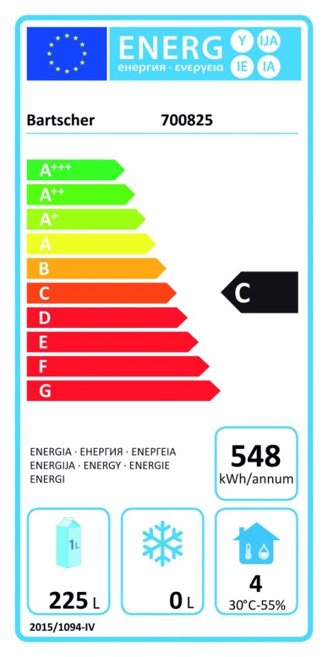 Profesjonalna Szafa Chłodnicza 335L 500x740x2030mm Bartscher 700825