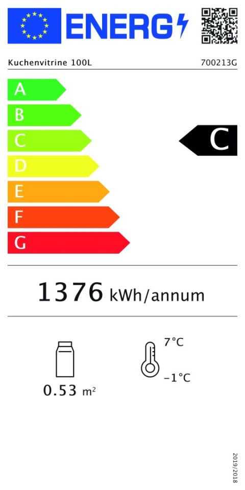 Witryna Do Ciastek 100l +2/+8 St. Bartscher 700213g