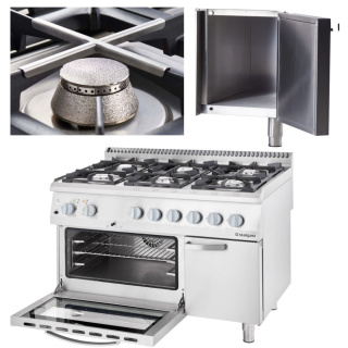 Kuchnia Gazowa 6-Palnikowa z Piekarnikiem Stalgast 9717110 39,5kW Gaz Ziemny