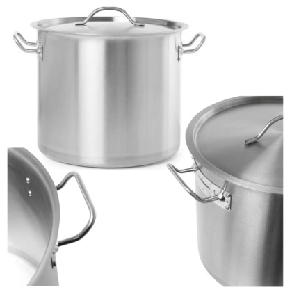 Gastronomiczny garnek nierdzewny z pokrywką 37 l średnica 36 cm Hendi 834404