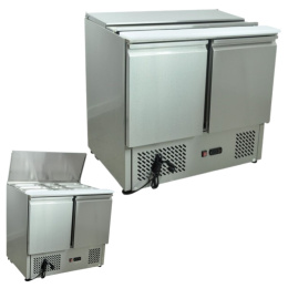 Stół chłodniczy sałatkowy 2-drzwiowy rozsuwana pokrywa 90x70x85 ESL3800