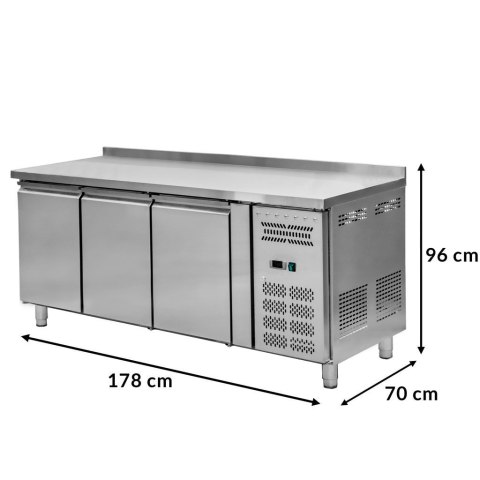 Stół Chłodniczy Do Gastronomii 3-Drzwiowy 178x70 Cm R290