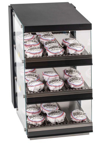 Podgrzewacz do burgerów witryna grzewcza trzy półki 1,47kW 550x739x952mm