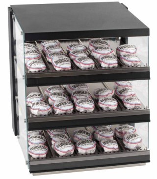 Podgrzewacz do burgerów | witryna grzewcza|trzy półki|1,74 kW 800x739x952mm