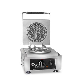 GMG - Gofrownica Amore-S - 1x Ø 16cm - 50° do 300°C - Płyty żeliwne - Rynienka ociekowa - Obudowa ze stali nierdzewnej