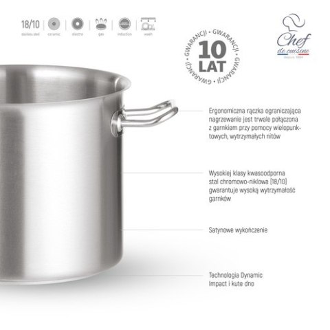 Garnek Ze Stali Nierdzewnej Niski 4,7l ⌀240x105 Chef De Cuisine