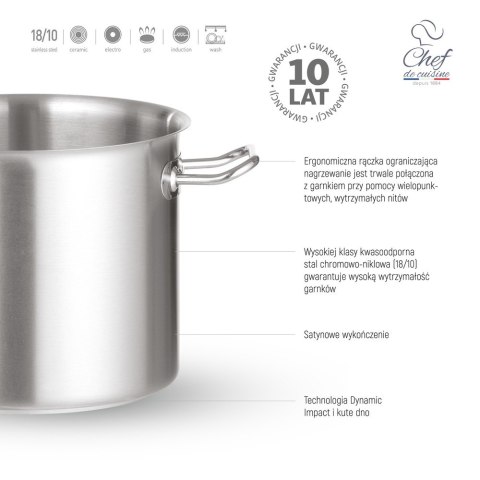 Garnek Ze Stali Nierdzewnej Niski 4,7l ⌀240x105 Chef De Cuisine