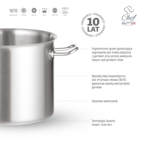 Garnek Ze Stali Nierdzewnej Niski 4,7l ⌀240x105 Chef De Cuisine