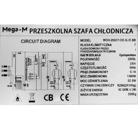 Witryna Chłodnicza Lodówka Sklepowa Gastronomiczna 2248l 251x71x200