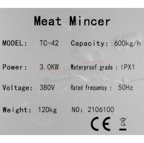 Profesjonalny Wilk Maszynka Do Mięsa 650kg/h 400V