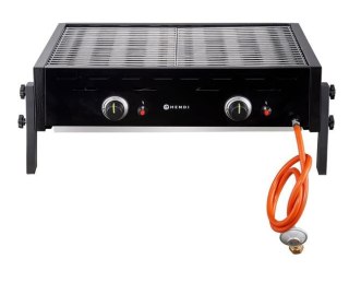 Grill Gazowy Roast-Master Pro Hendi 148822 11,6 kW Dwie Strefy Grzewcze Czarny