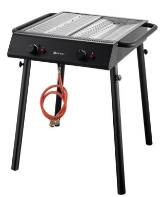 Grill Gazowy Xantos Black 9,5 kW 770x710x(H)870 Czarny Gastronomiczny Hendi 148631