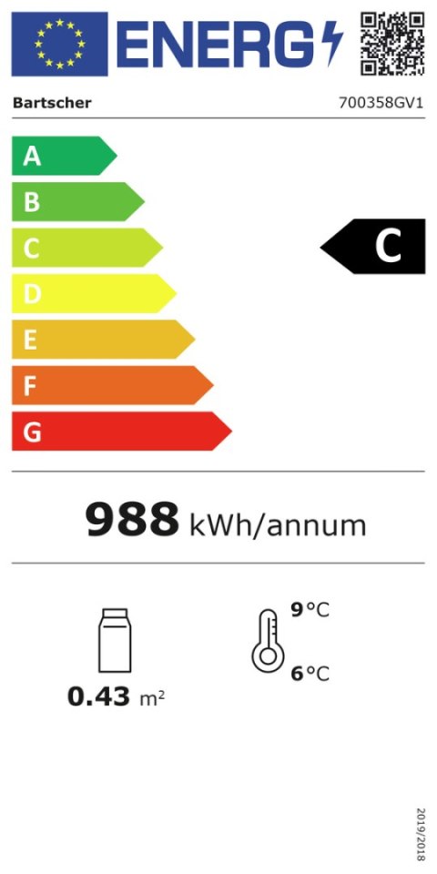 Witryna Chłodnicza Gastronomiczna 435x435x840 230V Bartscher 700358GV1