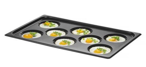 Blacha do jajek sadzonych z powłoką nieprzywierającą CONVECTOMAT EGGPLATE HENDI GN 1/1 czarny 530x325x(H)26mm Wariant podst